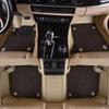 Custom Leather Striped Double-Layer Car Floor Mats with Full Surround Protection