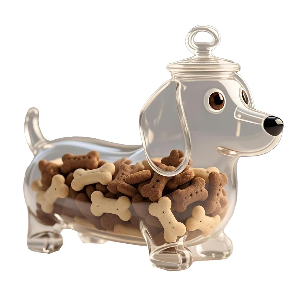 Dog Candy Jar, Sealed Container Dog and Sausage Shaped Sealed Jar, Transparent Jar, Wine Bottle - Style Pet,Kitchen