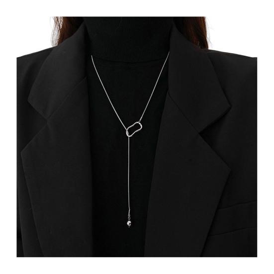 Damski naszyjnik Y-Drop Lariat Elegancki naszyjnik do swetra Trójkątny wisiorek Regulowany geometryczny naszyjnik Prezent dla żony dziewczyny Biżuteria do codziennego noszenia