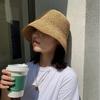 Fashion Beach Korean Straw Hat Women Visor Bucket Hat Fisherman Hat Hand Weaving Panama Girl Fishing Chapeau Sun Hats for Women