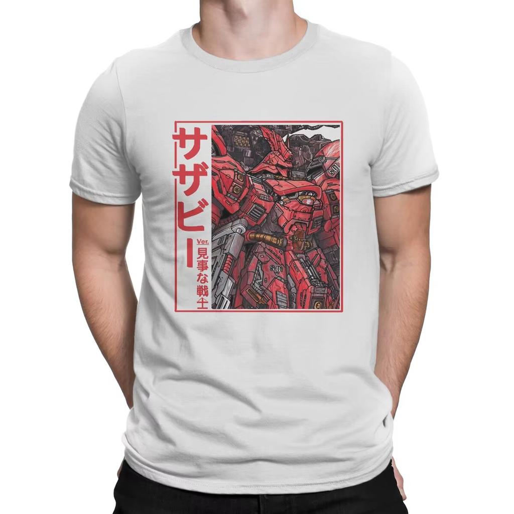 Summer Men's and Women's T-shirts Sazabi CU Casual Cotton T-shirt Short-sleeved Sazabi T-shirt Crew Neck Clothing