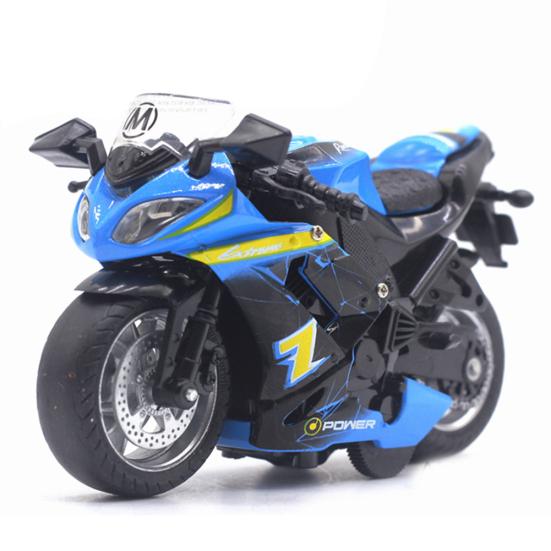1/14 Simulation Motorcycle Pull Back Model with LED Music Learning Kids Toy