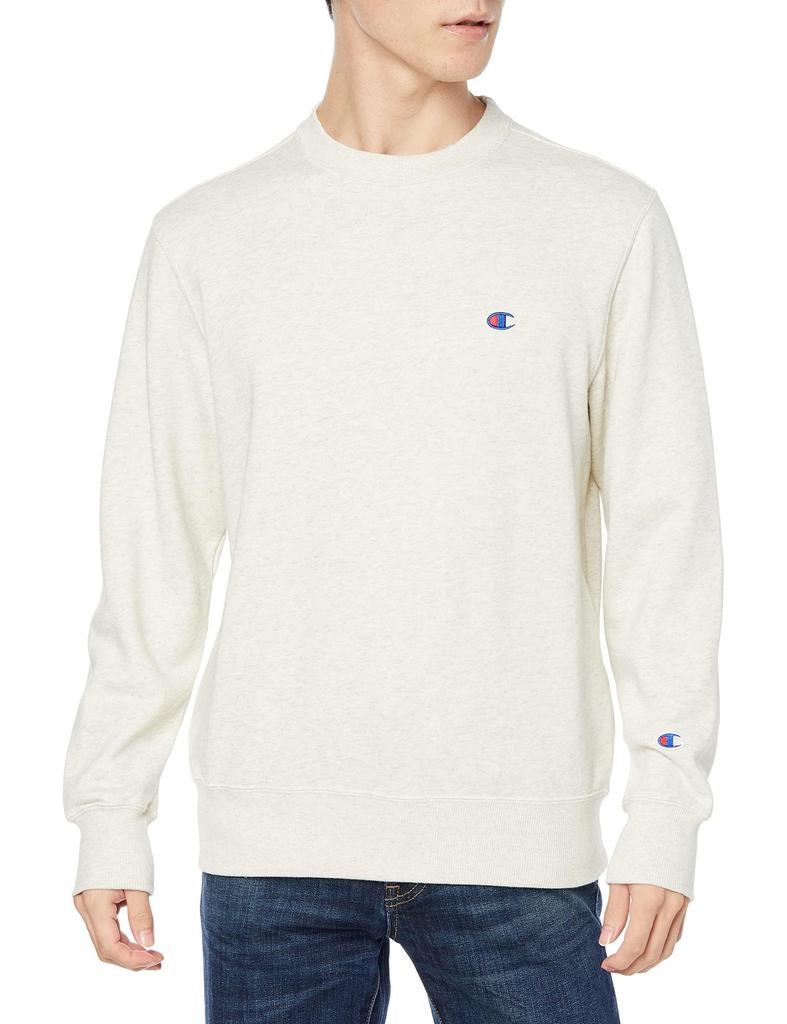 Long-sleeved sweatshirt with fleece lining, embroidered logo, crewneck style, basic design (C3-W001Z-810-S)