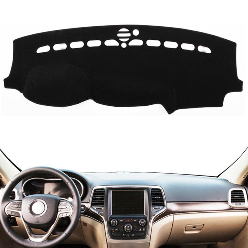 Auto Dashmat For Jeep Grand Cherokee 2011- Dashboard Cover Mat Pad Carpet Interior Sun Shade Protect Cushion Car Accessories Black(Black Edge)