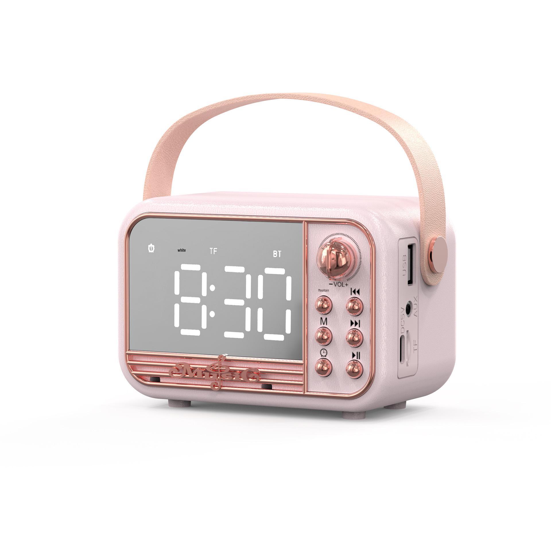 

Retro Style Bluetooth Alarm Clock Speaker - Portable European-Style Desktop Speaker