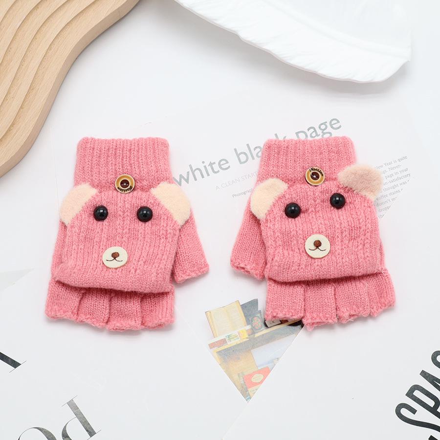 Kids' Winter Fingerless Flip-Top Writing Gloves – Warm Half-Finger Gloves for Boys & Girls