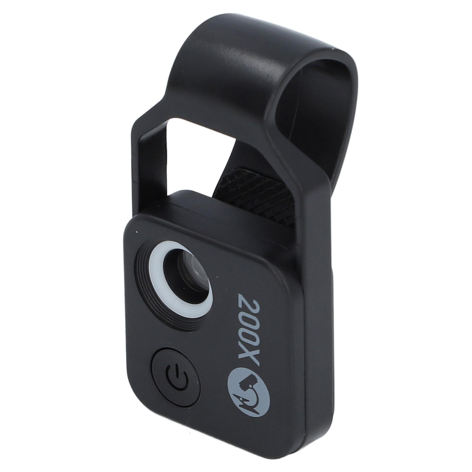 

Микроскоп для телефона с 200-кратным увеличением, универсальный зажим для телефона со светодиодной подсветкой, 5 В, 1 А, белый чёрный