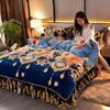 4pcs Bedding Set Fine Velvet Duvet Cover King Queen Size Thicken Quick Warm Coral Fleece Quilt Cover Bed Sheet Pillowcase