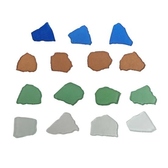 15Pcs Sea Glass Refrigerator Magnets Handmade Seaglass Fridge Magnet Home Kitchen Cabinet Locker Whiteboard Decoration Sets