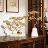 New Chinese-style Light Luxury Alloy Welcome Pine Marble Zen Soft Furniture Decoration for Living Room, Tea Room and Model Room