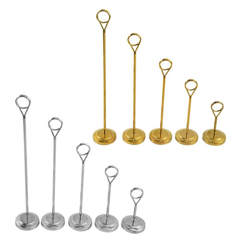 Hotel Restaurant Stainless Steel Menu Holder: Buffet Stand & Table Number Plate 10 cm