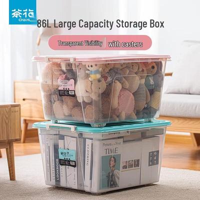 Large Plastic Storage Boxes (86L, 2-Pack)