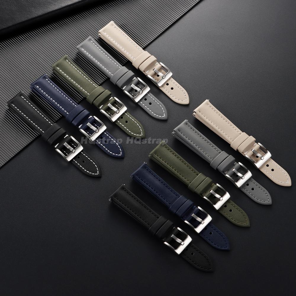 Sailcloth Watch Strap 18mm 19mm 20mm 21mm 22mm Nylon Waterproof Watchband for Omega for Seiko Men Women Quick Release Bracelet
