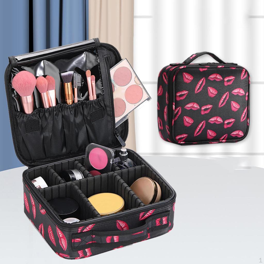Beauty Box Makeup Case Portable Cosmetic Bag with Adjustable Dividers Vanity Organiser for Toiletry