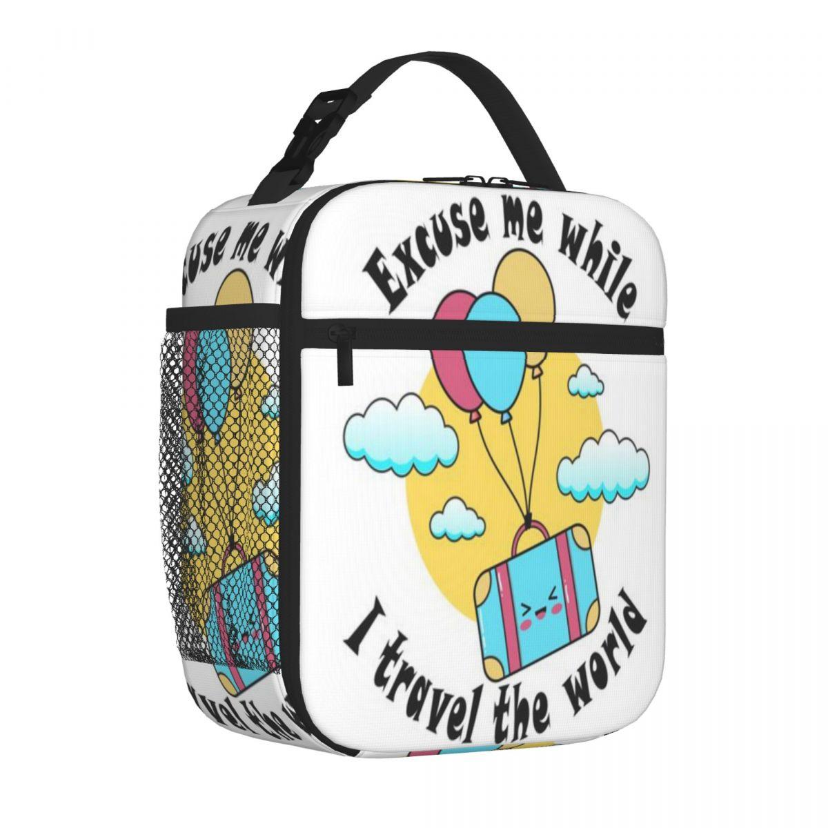 Bestselling Excuse Me While I Travel The World Camouflage Outdoor Lunch Bag Home To Go Carry Lunch Bag One Size