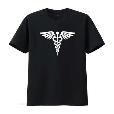 Caduceus Symbol Medical Service Medicine T Shirt Stethoscope RN Nurse Doctor Vintage Washed Top For Everyday Wear Soft