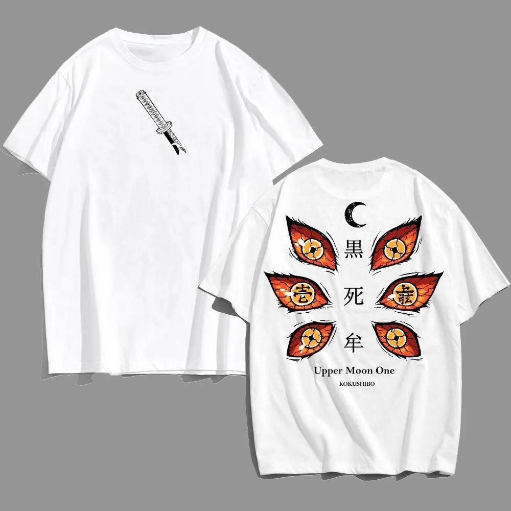 

Футболка из чистого хлопка Кокушибо с изображением Клинка Истребителя Демонов 2026 Лето Новое Аниме Печатный Свободный Повседневный Родитель-Ребенок Топ с Коротким Рукавом S