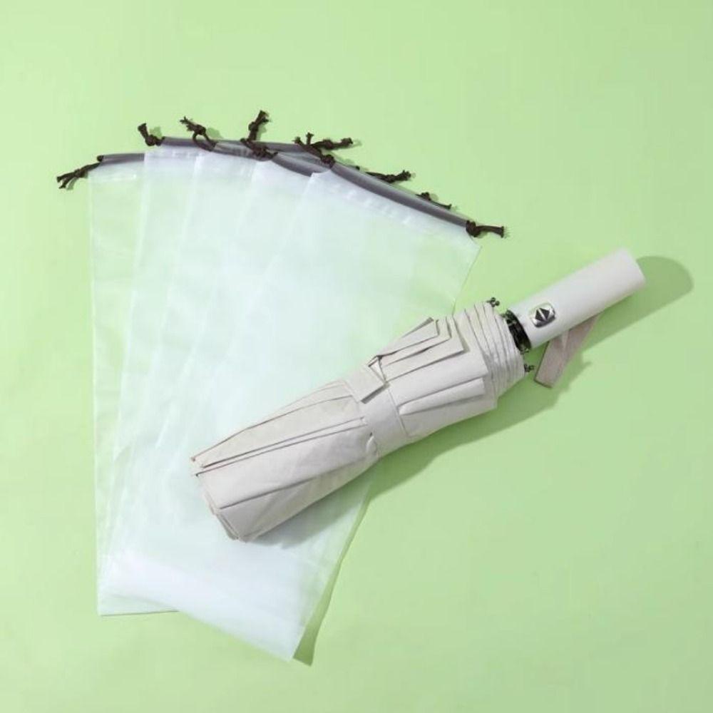 Translucent Collapsible Umbrella Cover Oxford Cloth Multi-purpose Waterproof Reusable Travel Bag 13*33cm Drawstring Pouch