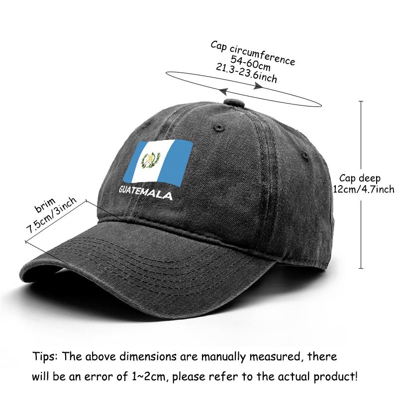 Guatemala Flag Waves Print Snapback Baseball Hat, Patriotic Trucker Hat Stylish Adjustable Buckle Simple Curved Brim Adjustable Sun Hat