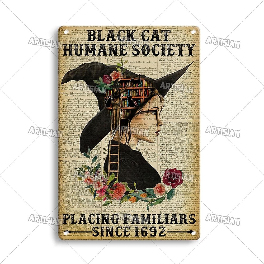 Artisian Halloween Metal Plaque Witches Tin Sign Girl Decorative Plate Wall Decor Garage Bar Pub Club Hotel Kitchen Home