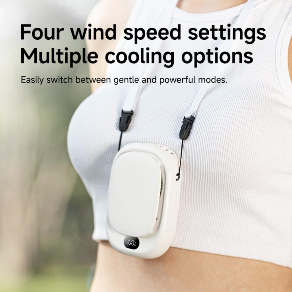 Summer Waist-mounted USB Outdoor Portable Fan. Portable Digital Display Umbrella With No- Fan.