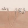 Crown Tassel Chain Stainless Steel Hoop Earrings for Women 18K Gold Ins Minimalist Earring Jewelry