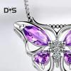 1 Set Jewelry Set Sparkling Rhinestones Inlaid Butterfly Pendant Necklace Ear Studs Opening Ring Set Jewelry Gift