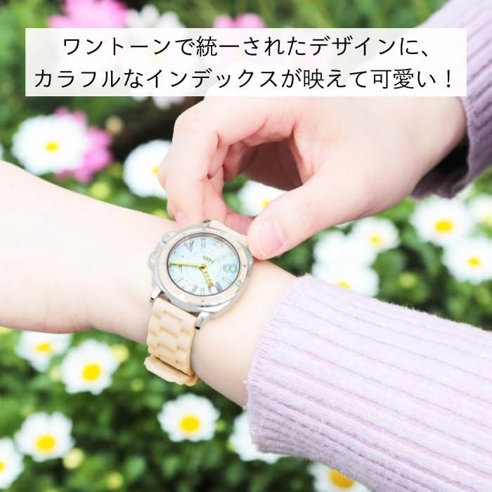 J-AXIS Watch Rubber Belt Watch One-Tone Color Easy Care AL1182 Unisex White One Size