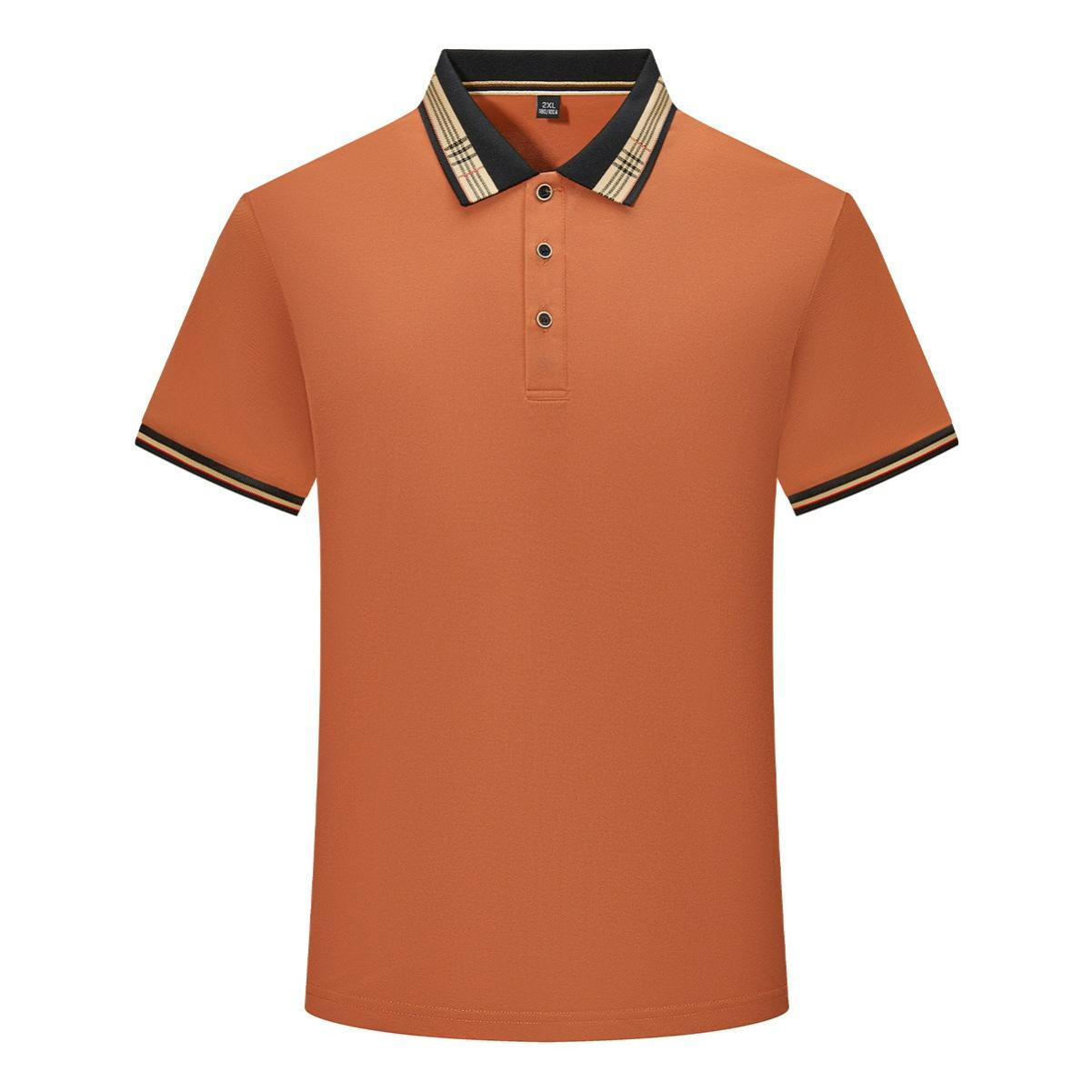 

Casual POLO Shirt Short-sleeved Lapel T-shirt Cotton Half-sleeved Top Men s Clothing 4XL помаранчевий