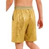 Boys Jazz Dance Stage Performance Costume Shiny Sequins Shorts Elastic Waistband Soft Lining Pockets Comfort Fit