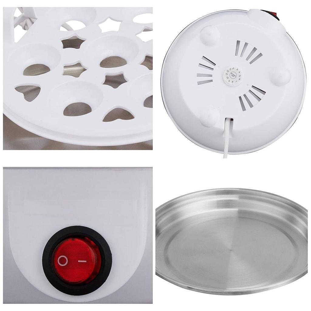 Elektrischer Eierkocher | 3 Kochmodi | Automatischer Betrieb | Überhitzungsschutz | 75ml | Kunststoff | Weiß