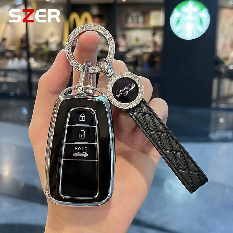 ZYU3 Madingas TPU automobilio raktų pakabukas Raktų dėklas Dangtelis Korpusas Fobas Toyota Corolla Prius Camry CHR C-HR RAV4 Altis Land Cruiser Prado raktams be rakto