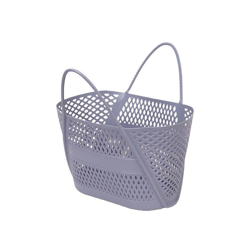

Корзина для ванной Ручная корзина для хранения Многофункциональная бытовая корзина Категоризированная корзина для стирки Пластиковая дренажная фиолетовый