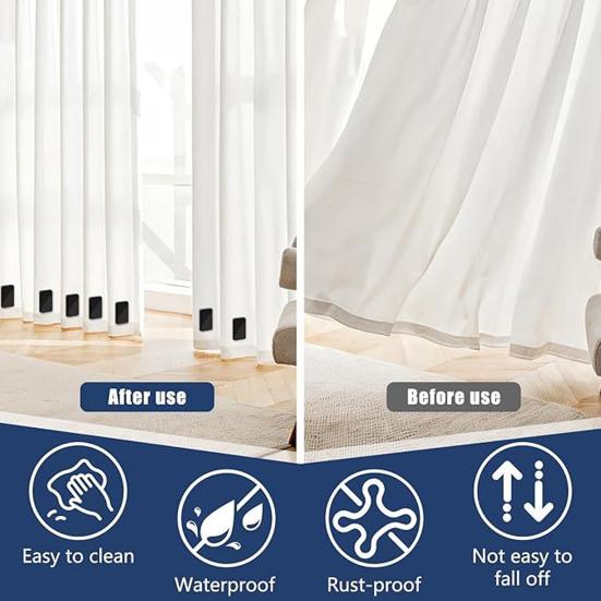 Outdoor Curtain Weights Magnetic Drapery Weights No Sewing Waterproof Curtain Weights for Home Bathroom Shower Liner Flags Tablecloth