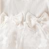 Infant Girls' Butterfly Mesh Dress with Headband and Long Sleeve Ribbed Jumpsuit