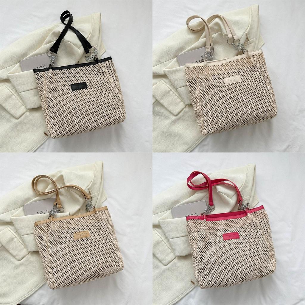 Chic Black Vintage Woven Shoulder Tote Bag For Women With Spacious Design Ideal For Daily Use