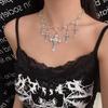 Y2K Spicy Girl Dark Star Leather Choker Necklace - Pure Desire Clavicle Chain