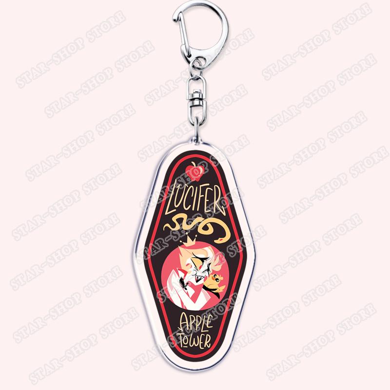 Heiß Populär Anime Cartoon Dämon Figur Schlüsselanhänger für Zubehör Tasche Angel Dust Schlüsselanhänger Ring Schlüsselring Schmuck Fans Freunde Geschenke