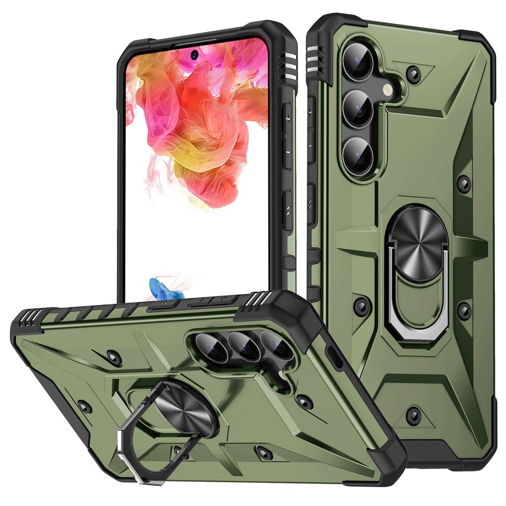 For Samsung Galaxy S25 Case PC+ TPU Anti-Drop Phone Cover with Ring Kickstand