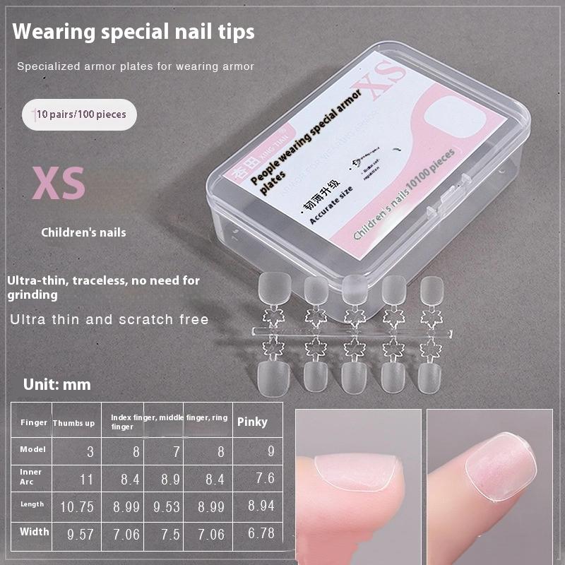 

100 шт./Коробка Накладні нігті Натискні нігті Труна Штучні нігті Прозорі Поради для нарощування Манікюрний інструмент для дитини