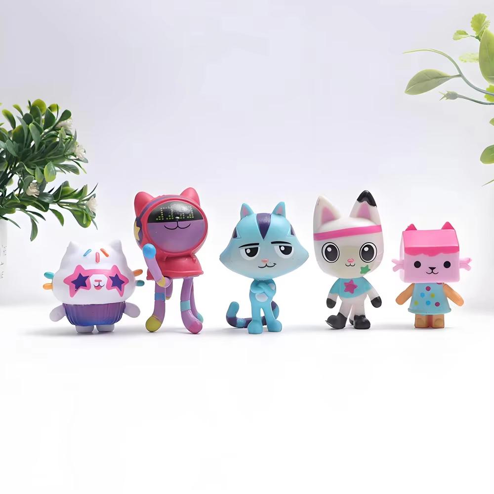 Hot 13Pcs Gabby Dollhouse Anime Figure Decors Smiling Car Cat Hug Gaby Girl Dolls Mercat Cartoon Action Figure Birthday Gifts