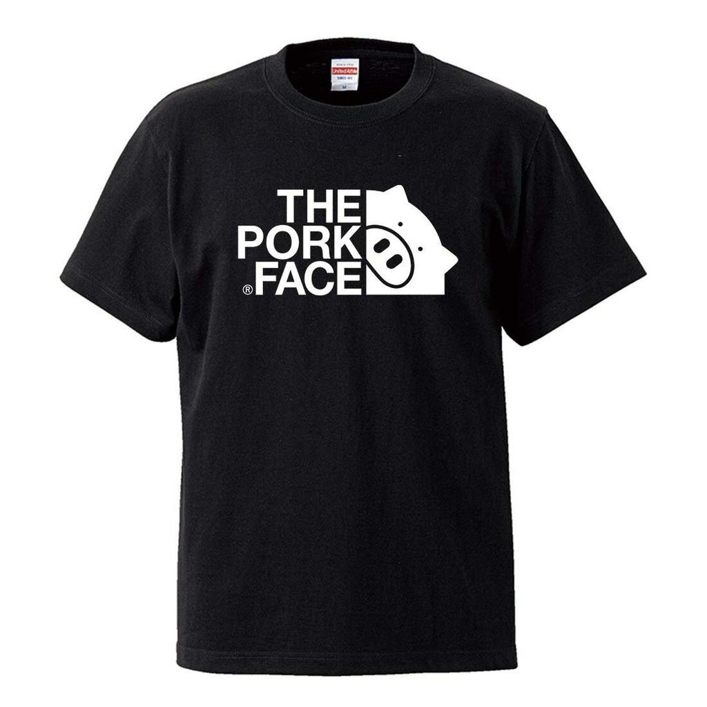 Pork Short Sleeve Large Logo [The Face] 5.6oz T-shirt, Black, XL,