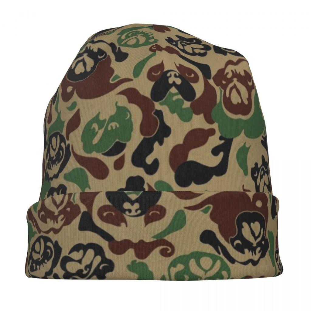 Funny Pet Pug Camouflage All Seasons Beanies Skullies Cap Accessories Unisex Windproof Beanies Hats