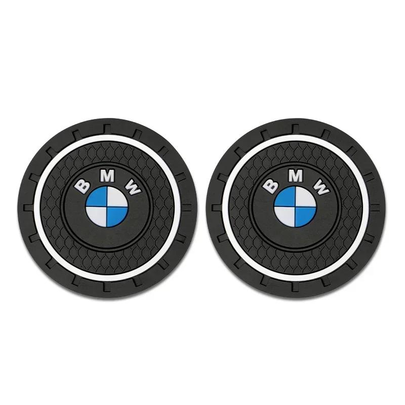 2Pcs Car Cup Coaster Waterproof Non-Slip Water Cup Pad Holders Car Interior Accessories For BMW E46 E90 E60 F10 F30 G30 E92 X5