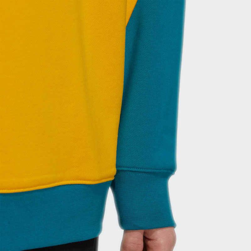 Adidas Originals Trefoil Colorblock Logo Print Crew Neck Sweatshirt Men Tops Yellow HB6857