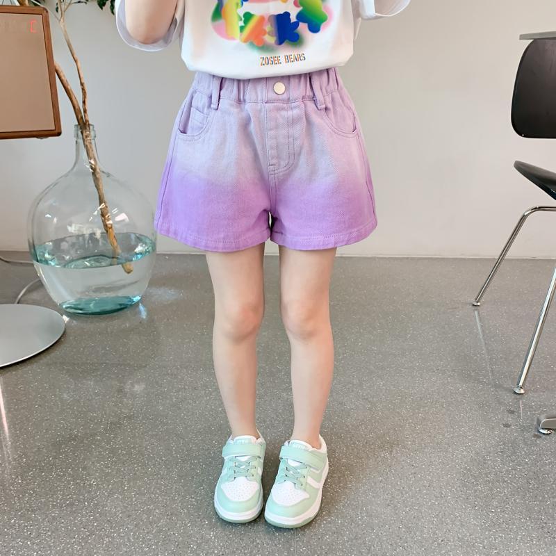 

Шорты для девочек Летняя одежда Детские градиентные джинсовые брюки Летние трендовые шорты для девочек 160 фиолетовый