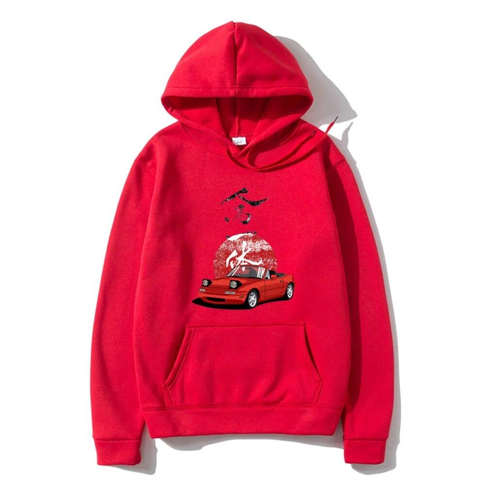 Anime Initial D Rising Jap Hoodie Jdm Drift Red Car Fashion Tops Harajuku Streetwear Hooded Fleece Sweatshirts Unisexs Clothing