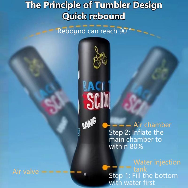 Sac de Box Gonflabil de Pumn Antrenament Fitness Sac de Box Pvc Sporturi Luptă Coloană Jucărie Copii Box Luptă Presiune Sac de Nisip