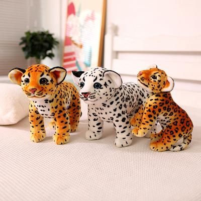 Roztomilá simulovaná stojící leopardí panenka plyšová hračka leopard sněžný leopard panenka dětská společnost uklidňující panenka