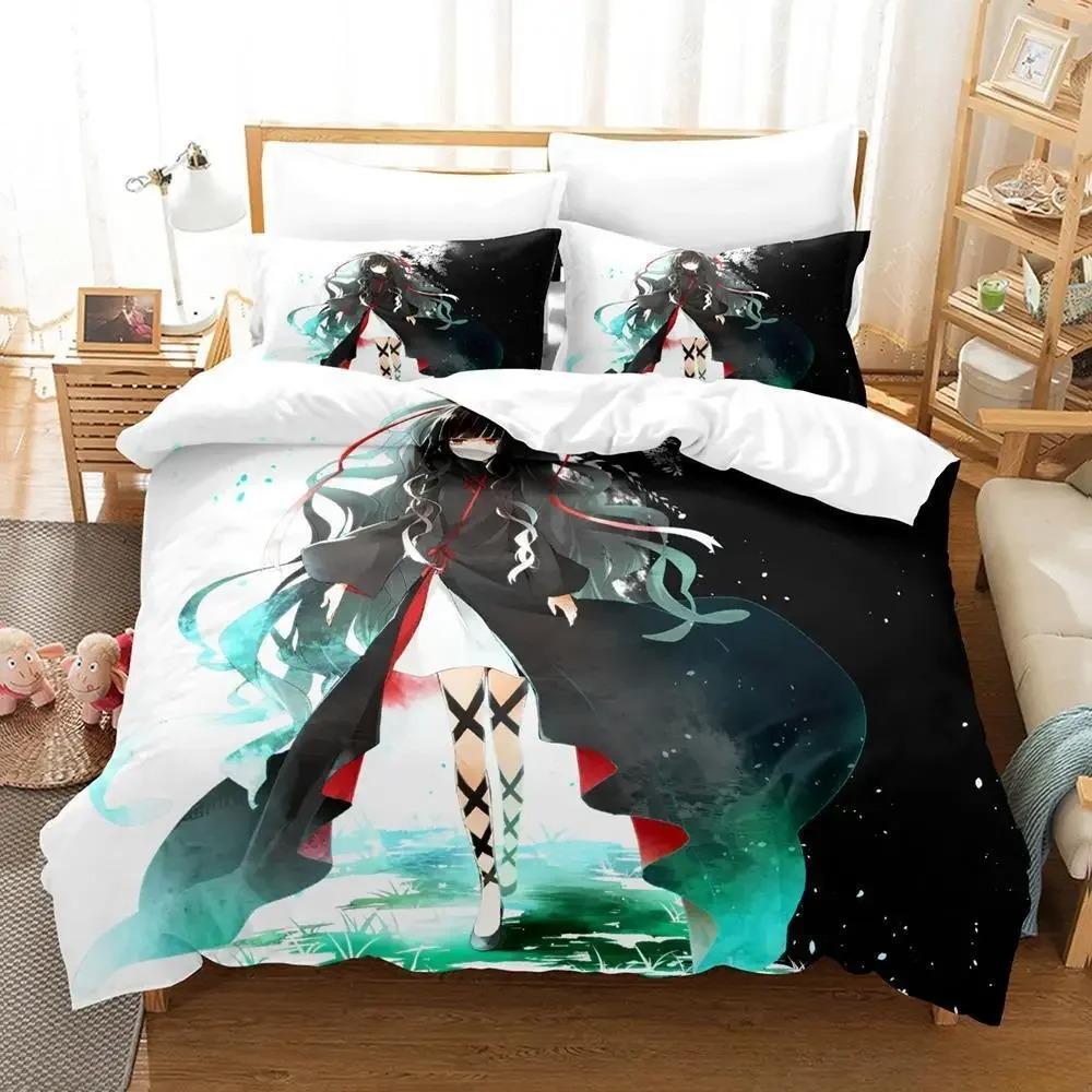Kagerou Project Bedding Set Cartoon Anime Three-piece Set Adult Kid Bedroom Duvet Cover Sets 3D Kawaii Impression Textile